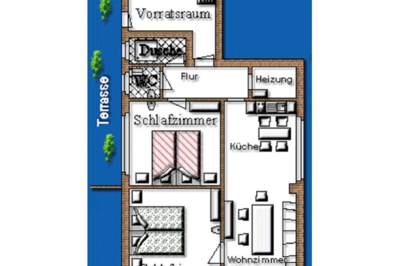 Borkum Ferienhaus Dünenblick II Nr. 69 - Grundriss