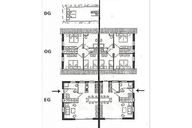 Borkum Ferienhaus Dwarslooper B - Grundriss