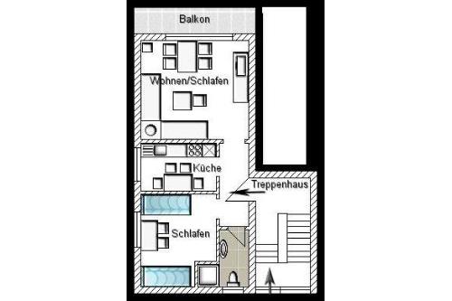 Borkum Ferienwohnung Ferienhaus Kiebitzdelle - Grundriss Wohnung 4