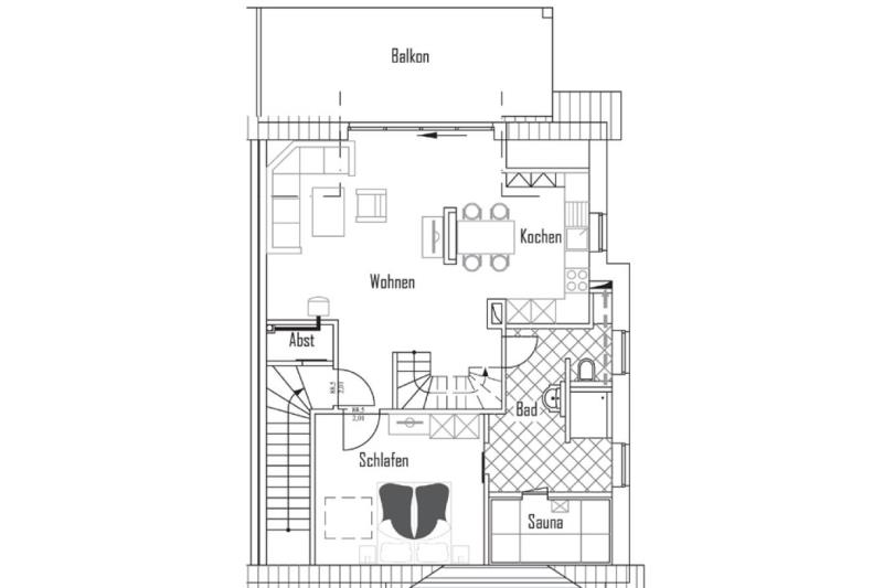 Borkum Ferienwohnung Borkum Lounge - Grundriss