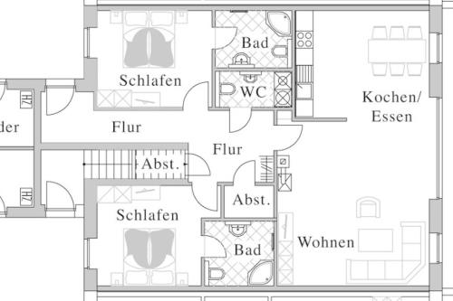 Borkum Ferienwohnung Kleine Brise - Grundriss