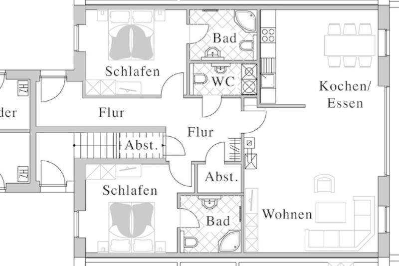 Borkum Ferienwohnung Kleine Brise - Grundriss