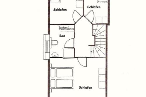 Borkum Ferienwohnung Muschelburg - Grundriss OG