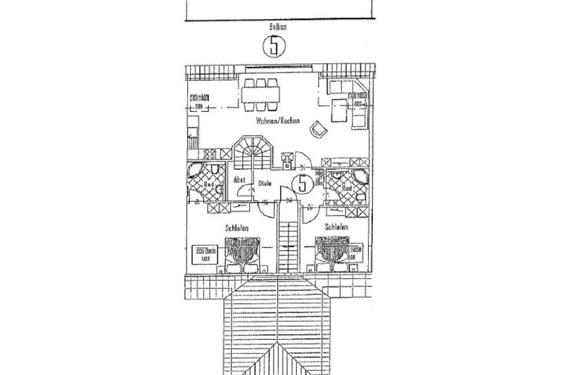Borkum Ferienwohnung Schöne Aussicht Borkum - Grundriss 1 Etage