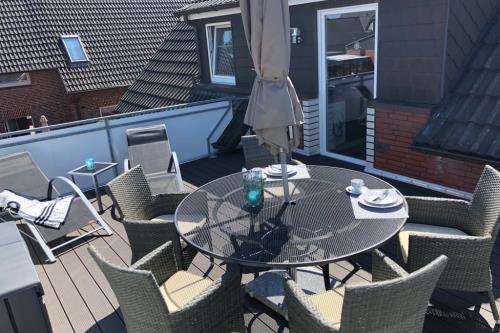 Borkum Ferienwohnung Seefalke - Oberdeck Dachterrasse