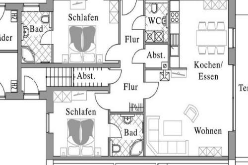 Borkum Ferienwohnung Strandkoje - Grundriss