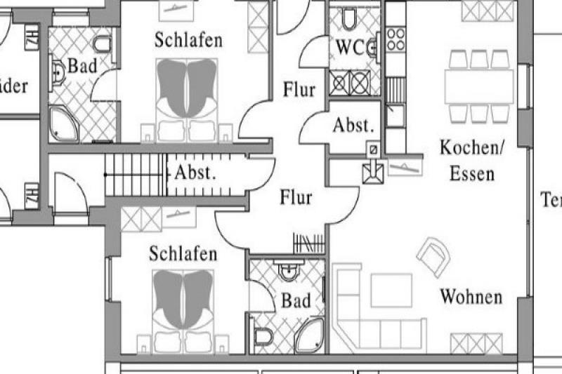 Borkum Ferienwohnung Strandkoje - Grundriss