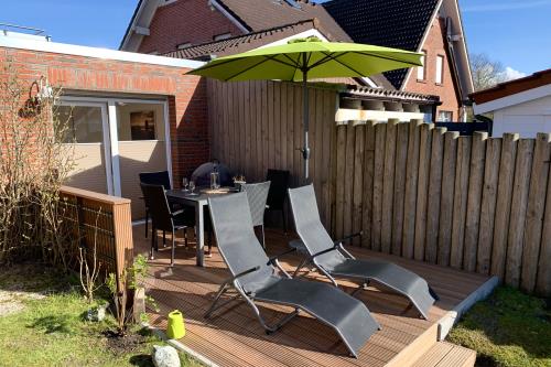 Borkum Ferienwohnung Südperle - große Sonnen-/Südterasse