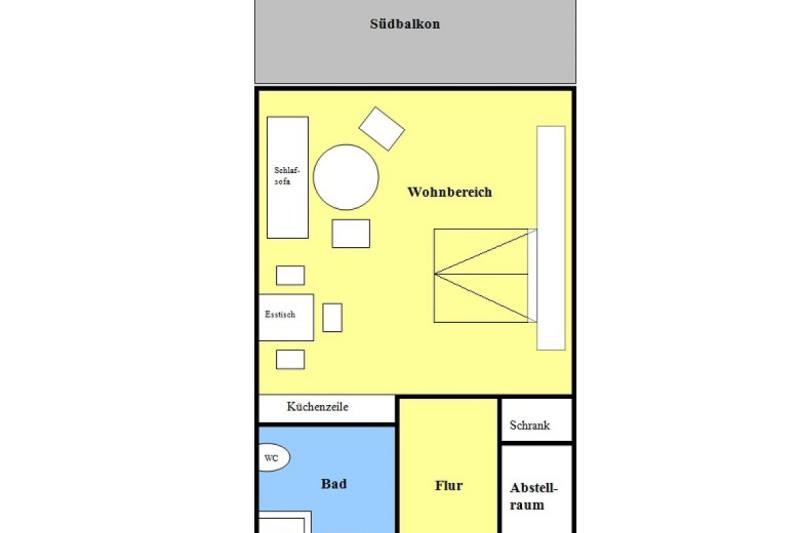 Borkum Ferienwohnung Uttecht - Grundriss