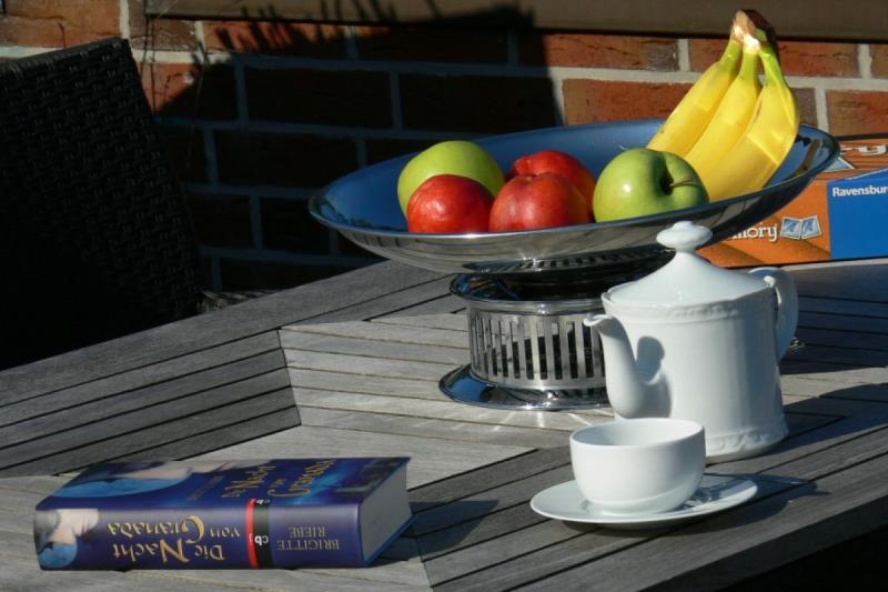 Borkum Ferienwohnung Wattwurm - Terrasse