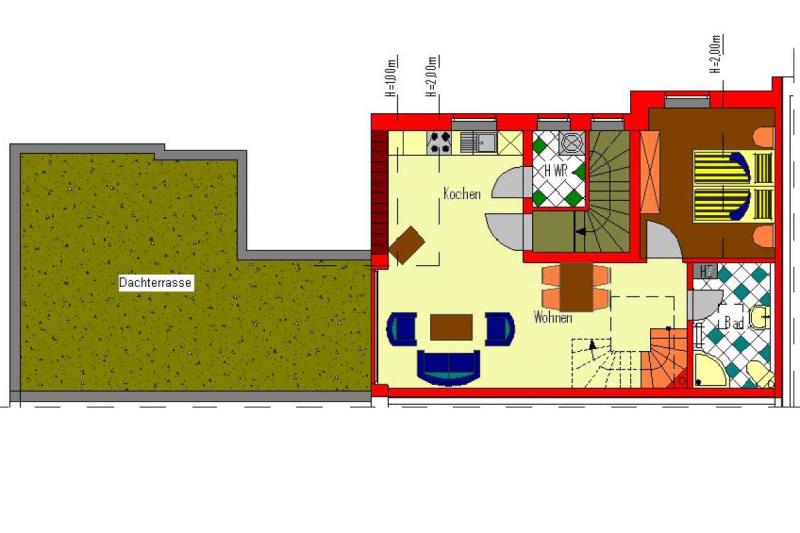 Borkum Ferienwohnung Wattwurm - Grundriss