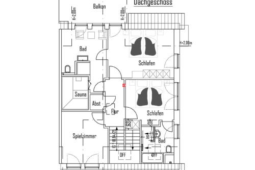 Borkum Ferienwohnung Wellenklang - Grundriss