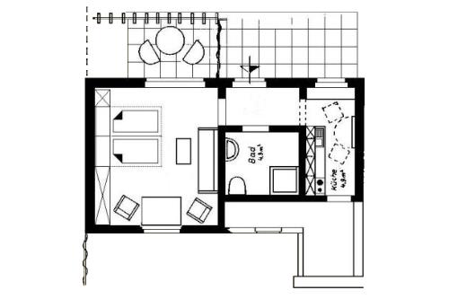Borkum Ferienwohnungen Weiß - Herzmuschel - Grundriss Herzmuschel