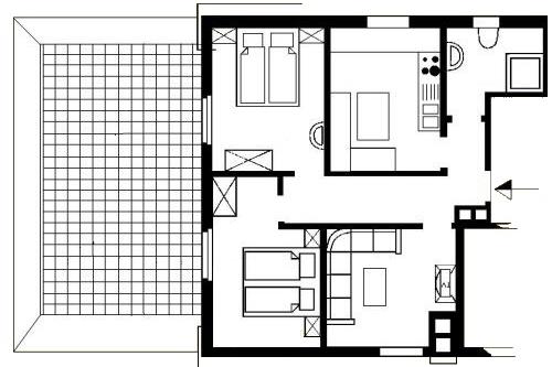 Borkum Ferienwohnungen Weiß - Seepferdchen - Grundriss