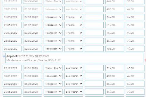Borkum Haus Norderoog Ferienwohnungen Hindenburgstraße 56 - Nr.1 - Terr. + PKW-Stellplatz - Preistabelle der Whg 1 bis zum 07 01 202