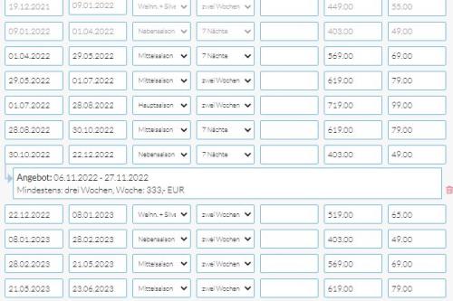 Borkum Haus Norderoog Ferienwohnungen Hindenburgstraße 56 - Nr.8 - Balkon + PKW-Stellplatz - Preistabelle der Whg.8 bis zum 07.1.2024