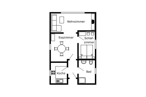 Borkum Haus Staiger-van Dyken - Ferienwohnung 3 - Grundriss der Wohnung