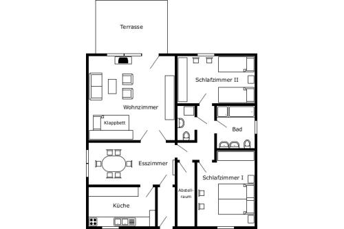 Borkum Haus Thilo - Ferienwohnung 1 - Grundriss der Wohnung