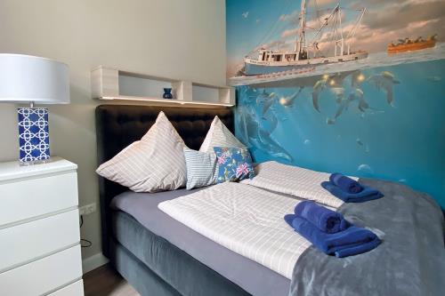 Borkum Ferienwohnung Haus Windröschen - App. 2 - Appartement 2 • Schlaf 1 160 x 200 Bett