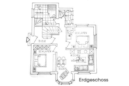 Borkum Ferienwohnung Ria&#39;s Beachvilla - Ocean - Ria´s BEACHVILLA Ocean - Grundriss