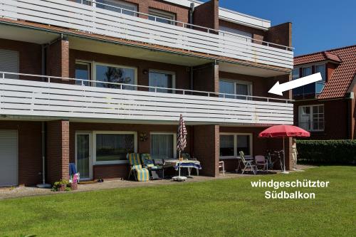 Borkum Ferienwohnung am Südstrand - Lage Balkon