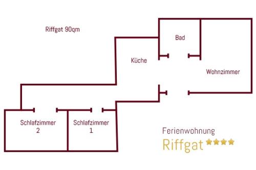 Borkum Ferienwohnung Haus Riffgat - Grundriss