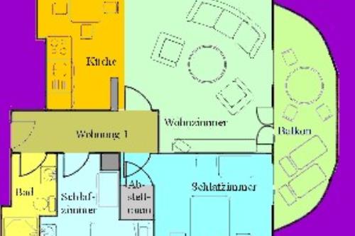 Borkum Ferienwohnungen Unterm Reetdach - Wohnung 1 - Grundriss Wohnung 1