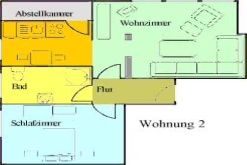 Borkum Ferienwohnungen Unterm Reetdach - Wohnung 2 - Grundriss Wohnung 2