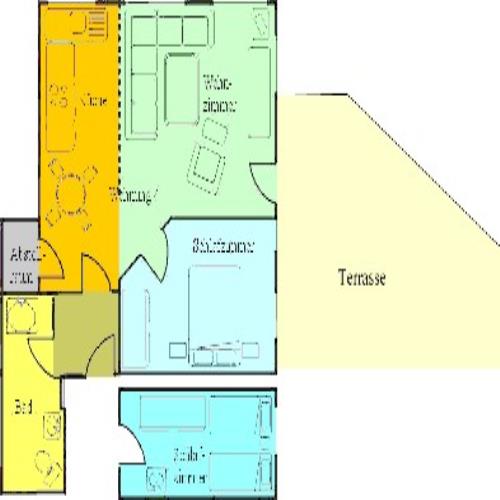 Borkum Ferienwohnungen Unterm Reetdach - Wohnung 4 - Grundriss Wohnung 4