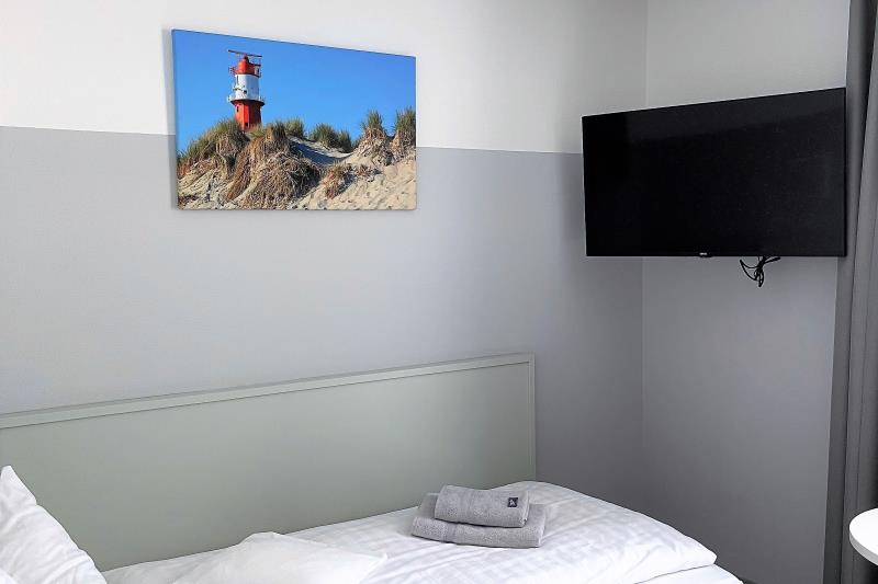 Borkum Hotel Haus Passat - Einzelzimmer Meerblick 14 OG - Einzelbett