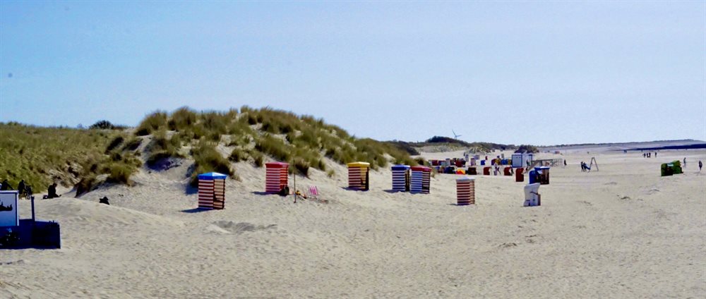Umkleide Kabinen am Strand auf Borkum